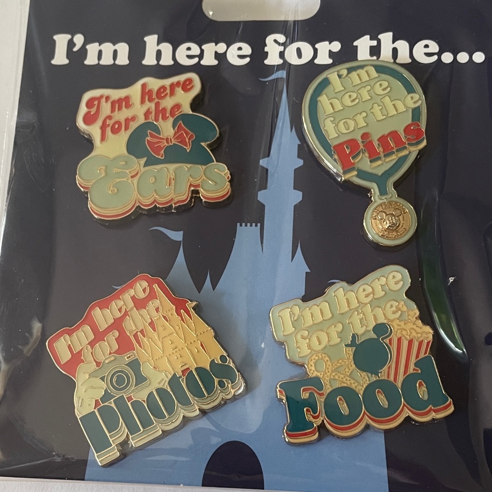 Disney Party Favor Pin Set - Red, Blue, Gold
